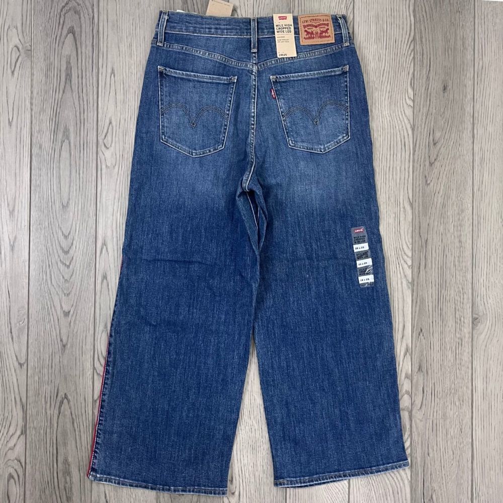 Levis Mile High Rise Wide Leg Women Size 29 Cotton Denim NEW Cropped Jeans Y2K - Picture 3 of 17